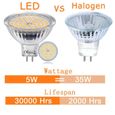 MR16 LED 12V GU5.3 Blanc Chaud 5W Ampoule Equivalent à 35W Halogène Lampe GU 5.3 2800K 400 Lumen Spot 120°Faisceaux Lot de 10-1