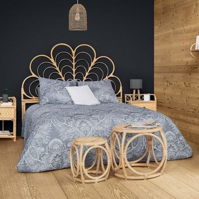 Autrefois Dessus De Lit 240 X 260 Cm Sixtine Aqua - Effet Peau De Pêche - Couvre Lit Matelassé