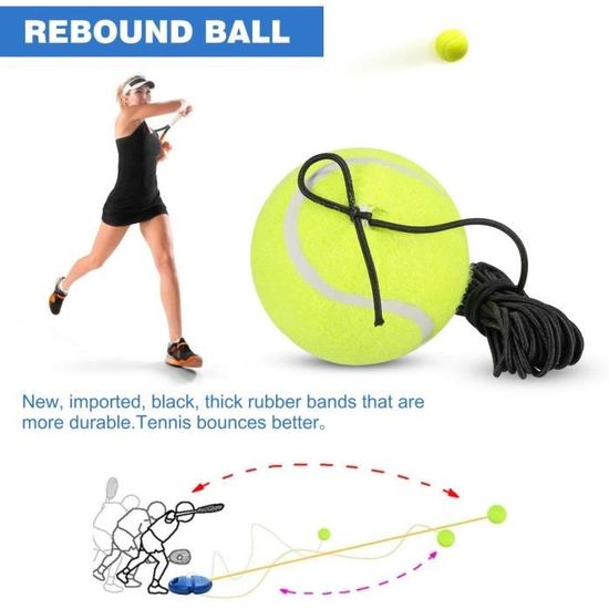 Entraîneur De Tennis Portable – Base Antidérapante + 2 Balles Rebondissantes, Pour Débutants, Enfants Et Adultes