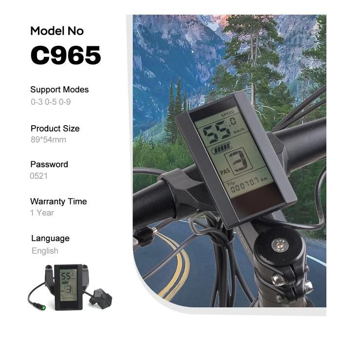 Kit de conversion de vélo électrique, affichage LCD Bafang C965