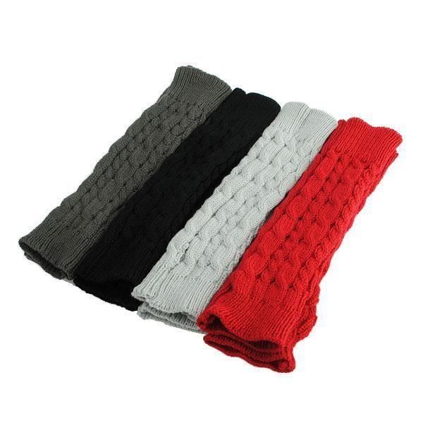 Mitaines Tricotées Hiver Avec Trou Pour Pouce - Coton/polyester, Unisexe (noir/gris)