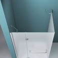 Mai & Mai Cabine de douche en angle 70x100 une porte paroi de douche verre opaque avec revêtement easy clean Rav04S-2