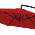 KINGSLEEVE® Parasol déporté Ø 300 cm inclinable rouge Parasol en aluminium avec manivelle Protection UV 30+ jardin-2