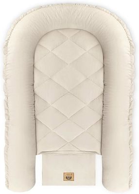 PIMKO Réducteur De Lit Bébé En Mousseline Coton - Nid Douillet Vanille Beige 60x95 Cm