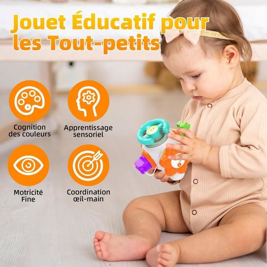 Cube d'activité montessori en bois 6 en 1 - jouet éducatif bébé