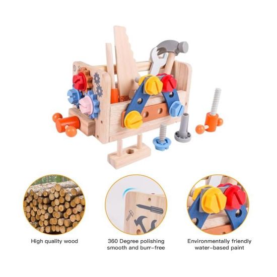 29€94 sur Outils en bois Jouets Boîte à outils enfants jouet éducatif  bricolage jouet outil de construction - Figurine de collection - Achat &  prix