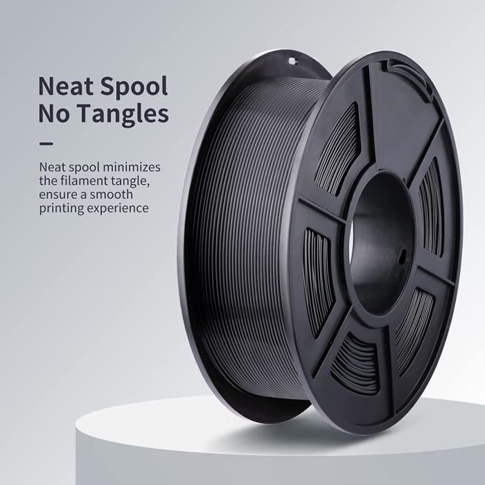 Filament PLA noir 1.75mm - Marque 123 - 1kg bobine - Impression 3D