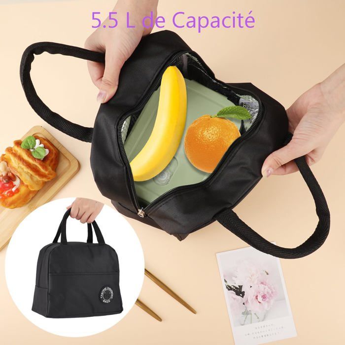 Sac Isotherme Repas 6L Avec Isolation Aluminium – Lunch Bag étanche Pour Bureau, école, Pique-nique – Couleur Beige