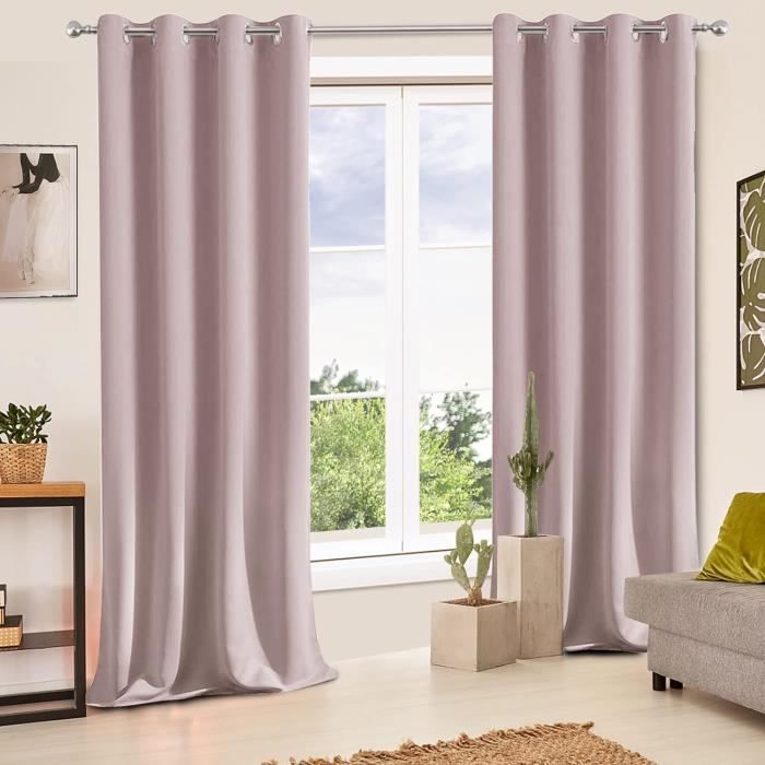 Rideaux Extérieurs Patio Imperméables - Lin Semi-Transparent, 2 Panneaux 132x213 Cm - Blanc, ?illets, Lavable
