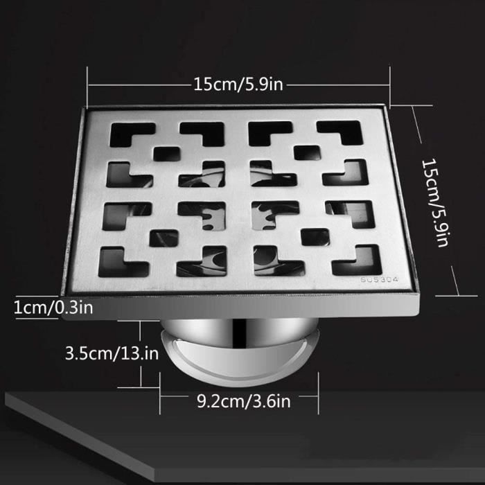 Drain Extérieur Acier Inoxydable Siphon De Sol Acier Inoxydable - Anti- Blocage - Pour Balcon/Terrasse - Diamètre 110mm Bouche Plate Couvercle Vidange Extérieur