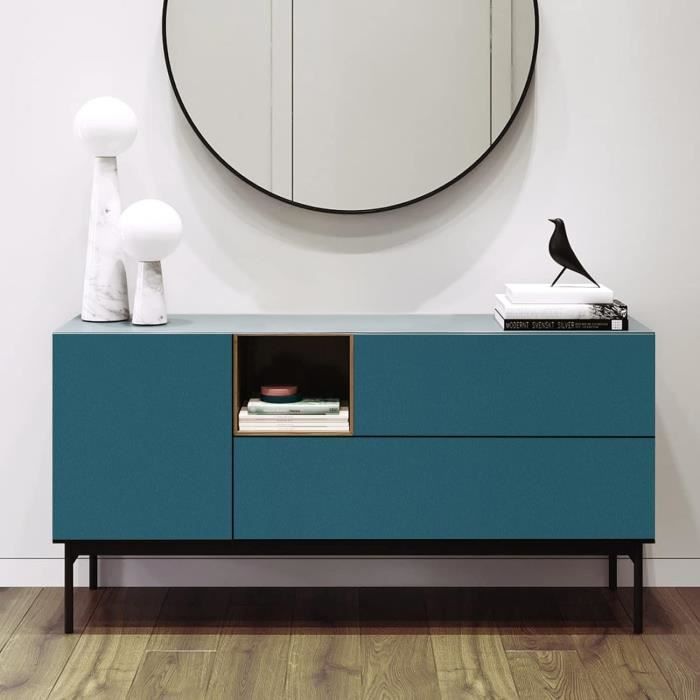 Livelynine Rouleau Adhesif pour Meuble Cuisine Bleu Mat 40CMx10M Papier Peint Autocollant Mural Chambre Salon Bleu Foncé Papier Collant pour Meuble Cuisine Penderie Placard Revetement Adhesif Meubles