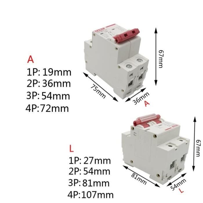 TIP Disjoncteur DC miniature Disjoncteur miniature cc amélioré 2P 500V Air  pour grille de panneaux de système solaire (25A ),4KA - Cdiscount Bricolage