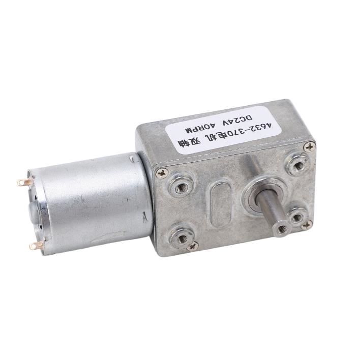 Moteur à Courant Continu à Engrenages - Arbre Sortie Double Acier Inoxydable, Faible Bruit, 24V 470 Tr/min