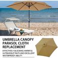 Toile de remplacement pour parasol - Autrement - Kaki 3M 6 côtes - Protection solaire UPF 30-3