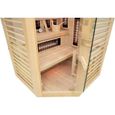 Sauna HOLL's - Venus 3/4 places d'angles - Hybride Vapeur & Infrarouge Dual Healthy-3