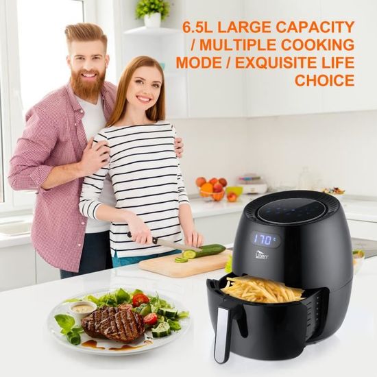 Friteuse /Électrique Minuterie R/églable et Contr/ôle de La Temp/érature Panier Antiadh/és Avec LED Elegant Life 5L 1700W Friteuse /à /Écran Tactile 8 en 1 Friteuse /à air Friteuse /à air Sans Huile