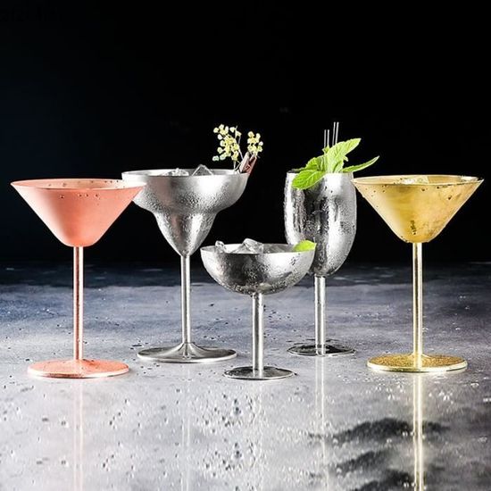 Verre à eau,Verre à Cocktail en acier inoxydable,verre rouge créatif en  métal,gobelet de Bar,Restaurant,coupe Martini - Type A002 - Cdiscount Maison
