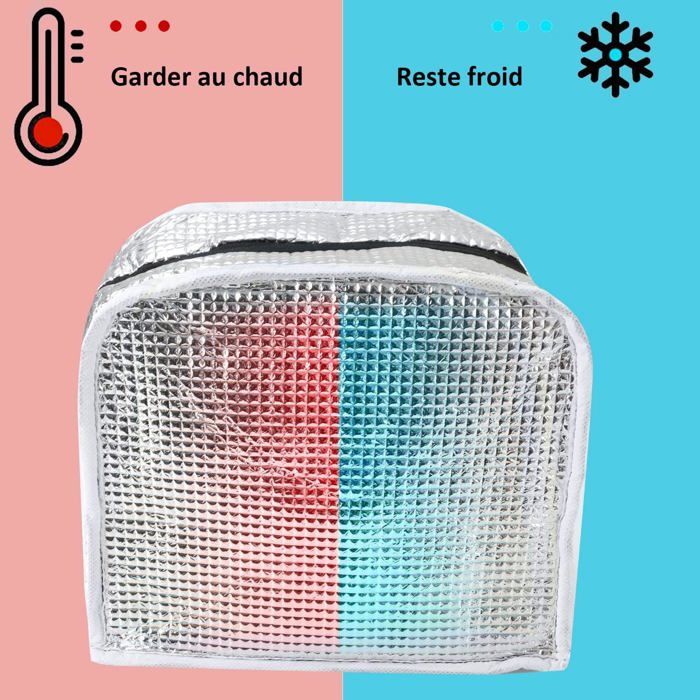 THXFUNAREA Sac Isotherme Repas, Lunch Box avec Feuille d'Aluminium Isolée, Petit Panier Repas Étanche Mini Sac à Lunch Isolé Pliable pour École Bureau