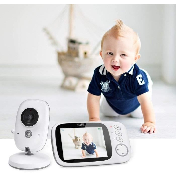 GHB Bébé Moniteur Babyphone Vidéo 3.2 Inches LCD Couleur Caméra