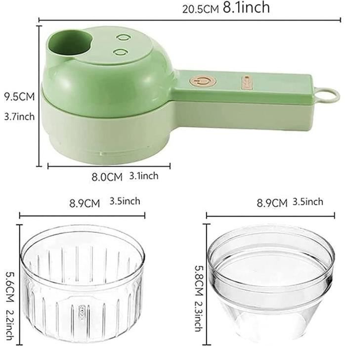 4 In 1 Handheld Electric Vegetable Cutter Set Mini Wireless Electric Food Chopper Electric Meat Mincer and Electric Vegetable Cutter