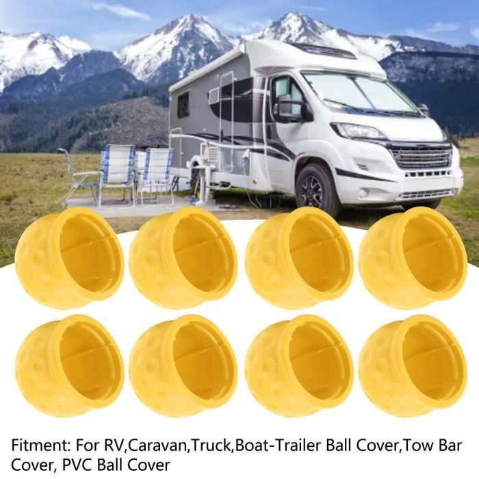 Cdemiy Cache Boule Attelage 2 Pièces - Capuchon Protection Remorque Noir | Antipoussière Étanche Pour Voiture & Camping-Car