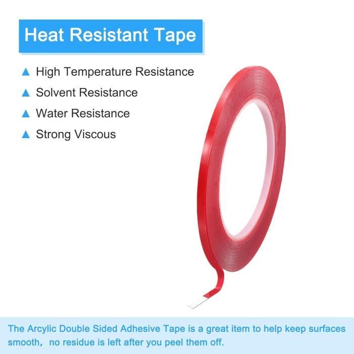 Ruban Adhésif Double Face Résistant à La Chaleur 0,5mm - 15/64" X 32,5 Pieds - Marque Uxcell - Neuf