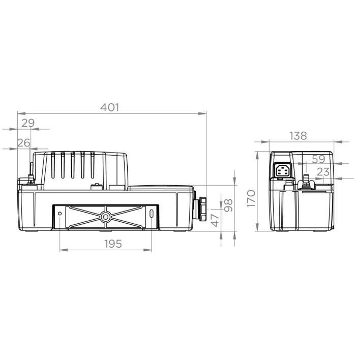 SFA - Kit Sanicondens Clim Pack S - Relevage Des Condensats De Climatisation - Silencieux 21 dB(A) - Bloc Détection Transparent - Montage Facile - Discret - Sécurisé - Goulotte 12,7 x 6 x 35>85 cm