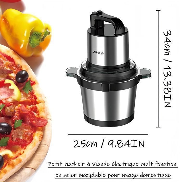 300W Hachoir éLectrique, Hachoir Avec Bol En Acier Inoxydable