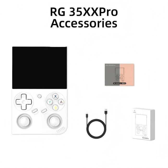 Console Portable Rétro RG35XX Pro - Écran IPS 3,5 Pouces, 128 Go TF Préchargée 8000 Jeux, Linux, Batterie 3200 MAh