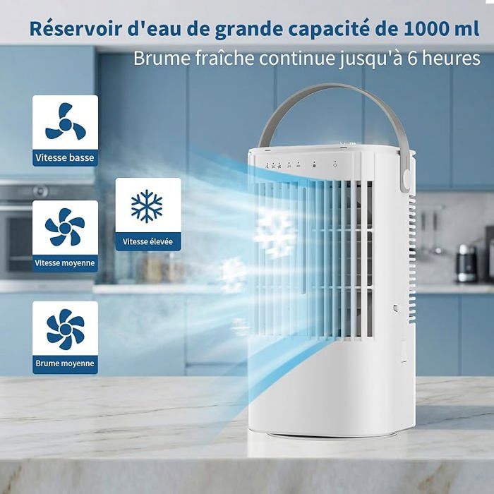 Climatiseur mobile AUTREMENT S Evacuation 4 en 1 s portables Minuteries LED