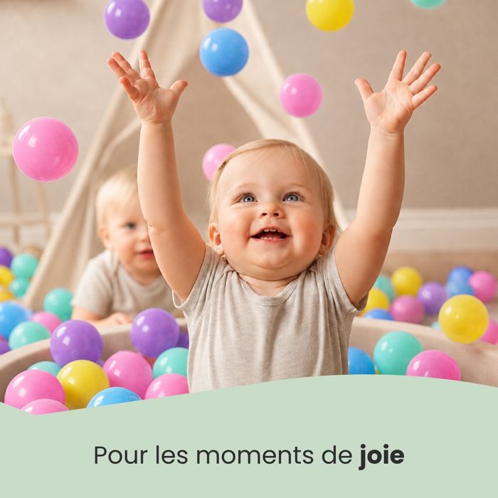 LittleTom – Lot De 50 Balles De Piscine Pour Bébé – 5,5 Cm, PE Inodore, Sans Couture – Motricité, Couleurs – Dès La Naissance