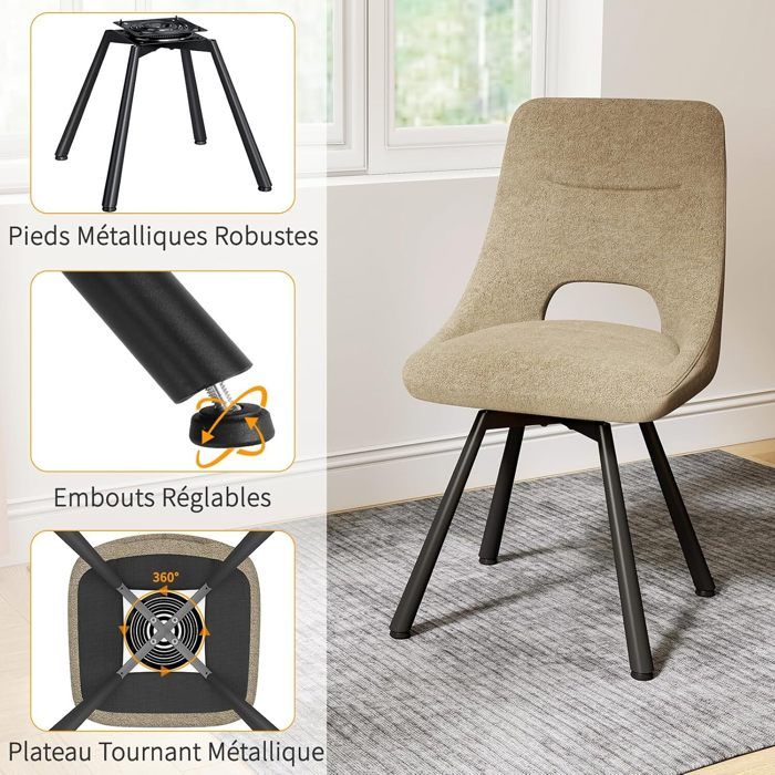 Ensemble Table + 4 Chaises Salle à Manger Bois & Gris – Style Moderne, 4 Personnes, 27 Kg