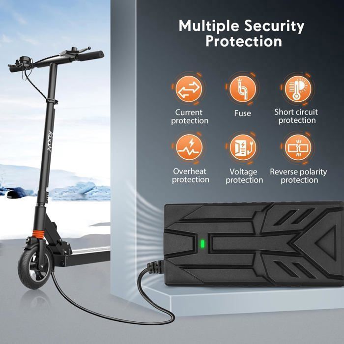 XUNNIU Chargeur 54.6V 2A Trotinette Électrique – 3 Broches Pour Batterie 48V Scooter/Hoverboard/Vélo