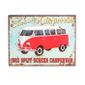 Plaque Tole Publicitaire Voiture Combi Vw Rouge En Fer 33 Cm
