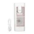 Mini climatiseur portable – Brumisation glacée, réservoir 120ml, lumière nocturne – Pour bureau, chambre – Blanc