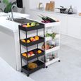 Etagère de Cuisine mobile - POPSMIT - BLANC - 4 étages - Roulant - Moderne - Plastique - Résine-0