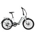 Vélo Électrique Pliable Swan 24" - FLEBI - Autonomie 70 km - Vitesse 25 km-h - Roue arrière - Blanc-0