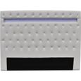 Tête de lit LED Déco - HABITAT ET JARDIN - 160 cm - Blanc - Mousse - 3 couleurs changeantes-0