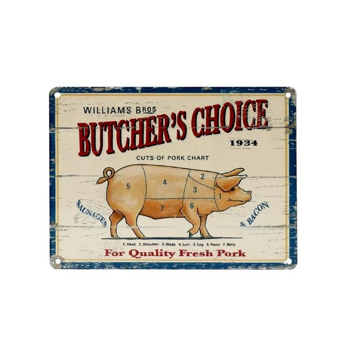 Plaque Décorative 15x20 "Butcher's Choice" en Métal - Déco Décoration