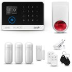 Systeme d'alarme WiFi+GSM, HUXGO HXA003, Sirène sans Fil, 3X détecteur de Mouvement, 1X capteur de Porte/fenêtre, TUYA