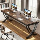 BRAND Bureau d'ordinateur, Table de Bureau Informatique Gaming-Travail-d'Étude, 200 x 70 x 75 cm, Marron Rustique