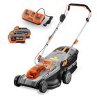 Tondeuse gazon batterie 40V (2X20V) - FUXTEC FX-E2RM37 - 37cm 2 batteries Li-Ion 4Ah, double chargeur 2,4A, bac 40L