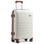 KONO Valise Trolley 76cm Valise Rigide Enregistrement en Polypropylène Ultra Léger à 4 roulettes avec Serrure TSA Intégré, Crème