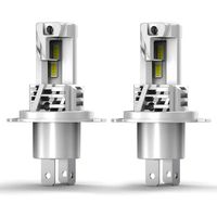 Ampoule H4 LED, 6500K Blanc pour Voiture 12V Feux de Route et Croisement Kit Phare de Conversion. (2 Pcs)