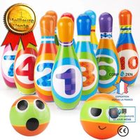Boules de bowling jouets CONFOZEN® 10 bouteilles de 2 boules Conçu pour les enfants Sûr et respectueux de l'environnement