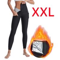 Legging de Sudation Femme - Taille Haute - Noir - pour Jogging, Yoga, Gym - 2XL