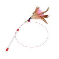 Pwshymi Jouet de jeu pour chat Funny Cat Kitten Pet Play Toy Teaser Feather Wire Chaser Wand Beads animalerie jouet