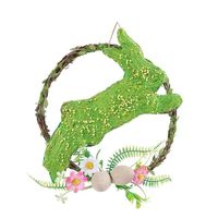 Couronne de décoration de lapin de Pâques, 25 cm, anneau créatif à suspendre aux portes pour la maison et les décorations mural N°1