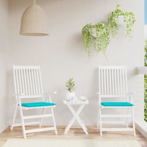 Lot de 4 assises déhoussables coloris turquoise - Dim : 47 x 47 x 5cm -  Achat/Vente coussin chaise de jardin pas cher 