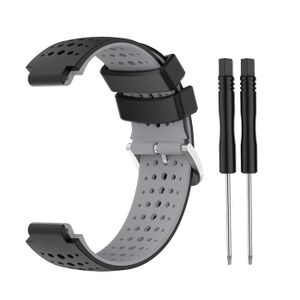 BRACELET DE MONTRE ( noir + gris ) Bracelet montre en silicone avec b